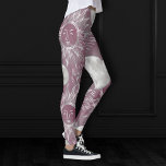 Solar Mystique | Pink Silver Moon Stars Sun Eyes Leggings<br><div class="desc">Modern silver celestial sun,  moon,  stars,  and mystical glyphs are offset by a mottled watercolor muted background. This fun novelty seamless pattern features a dynamic unisex (yet feminine) abstract gradient that adds perfect pop of colour. For customisations or other colours,  please visit JustFharryn @zazzle.com #bohochic #zazzlemade</div>