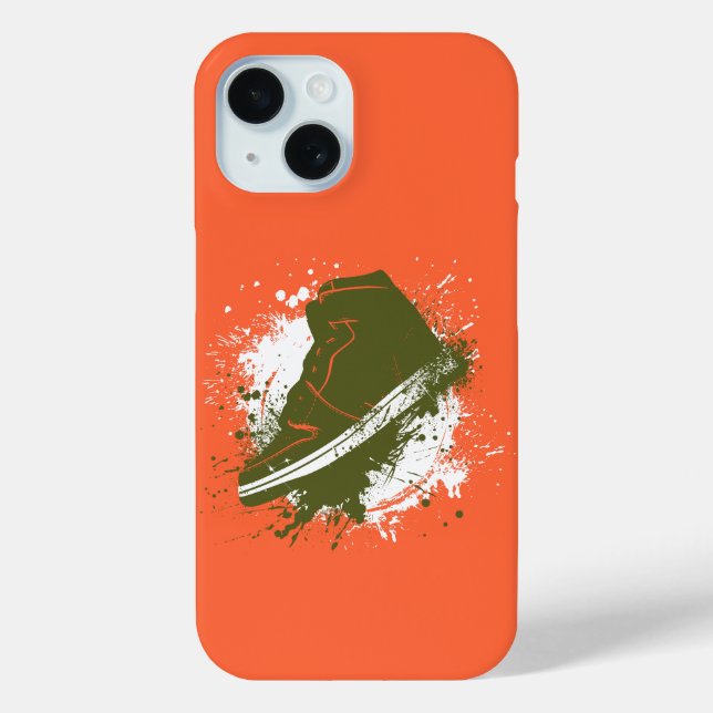 Solar Orange with Army Green Sneaker Graphic Case-Mate iPhone Case (Back)