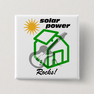 Solar p0wer rocks! 15 cm square badge