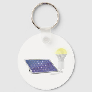 Solar panel and light bulb key ring