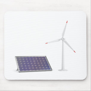Solar panel and wind turbine mouse mat