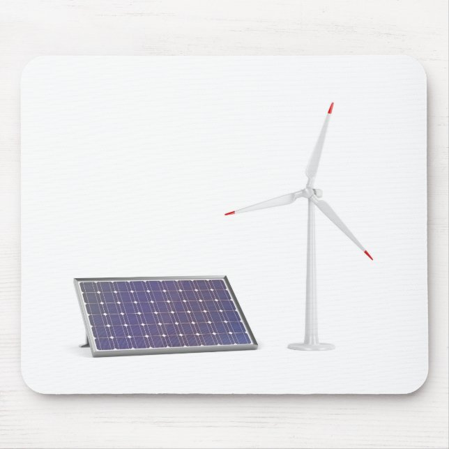 Solar panel and wind turbine mouse mat (Front)