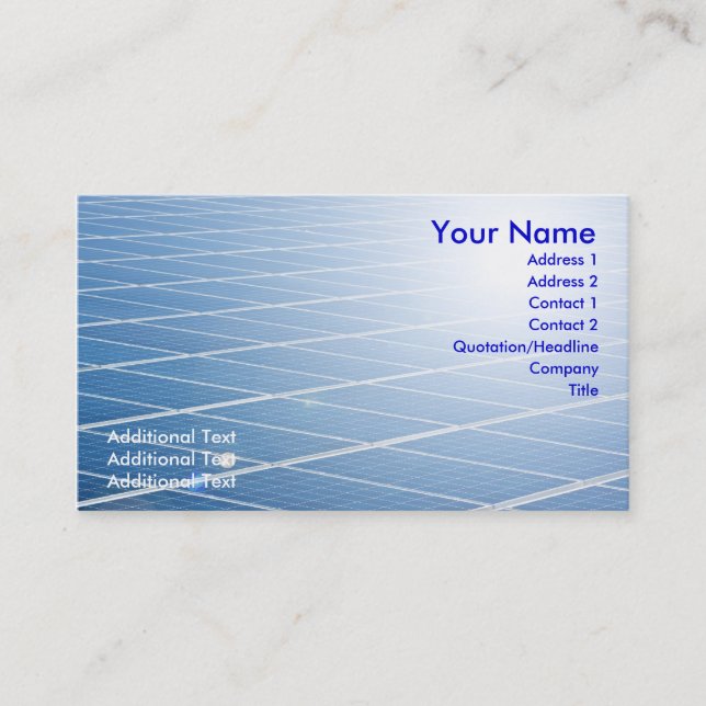 Solar Panel Business Card (Front)