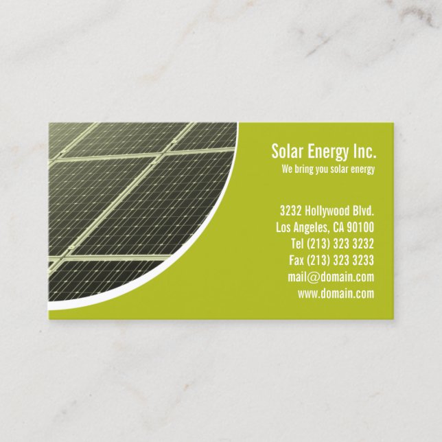Solar Panel Green Energy Business Card (Front)