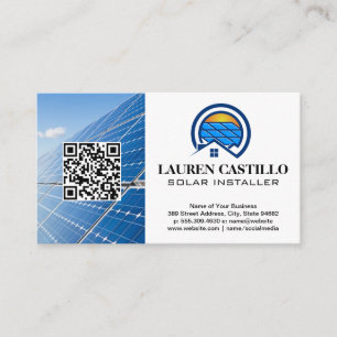 Solar Panel Home Logo   QR Business Card