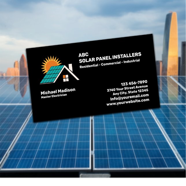 Solar Panel Installation Company Business Card (Creator Uploaded)