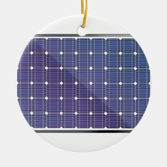 Solar panel on white ceramic tree decoration (Front)