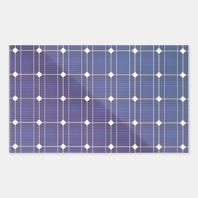 Solar panel on white rectangular sticker (Front)