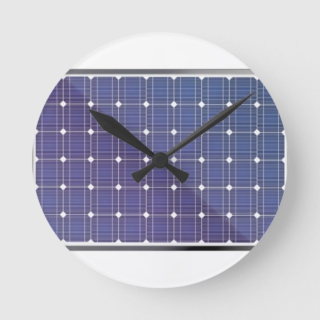 Solar panel on white round clock (Front)
