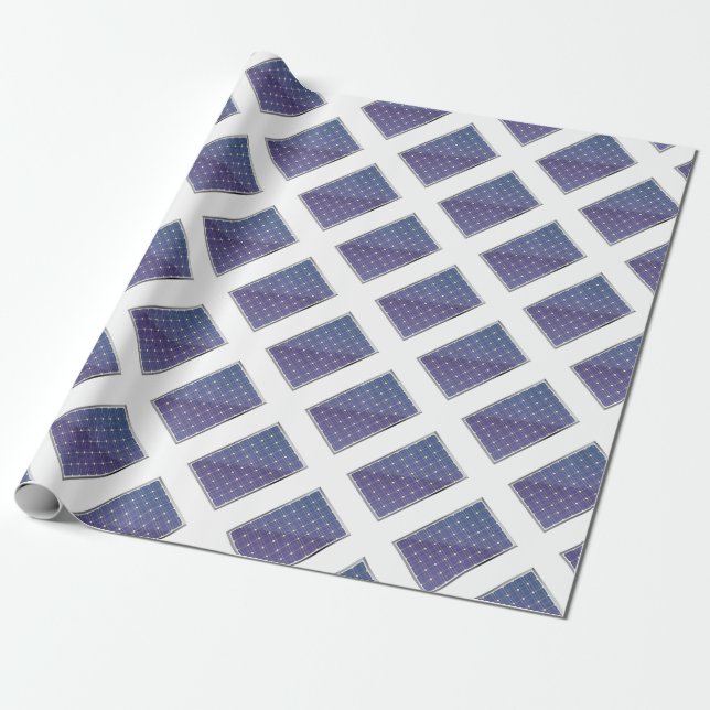 Solar panel on white wrapping paper (Unrolled)