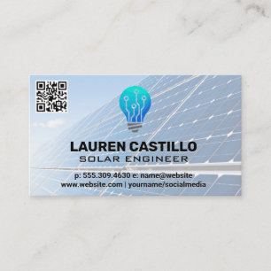 Solar Panel Technology   QR Scan   Lightbulb Business Card
