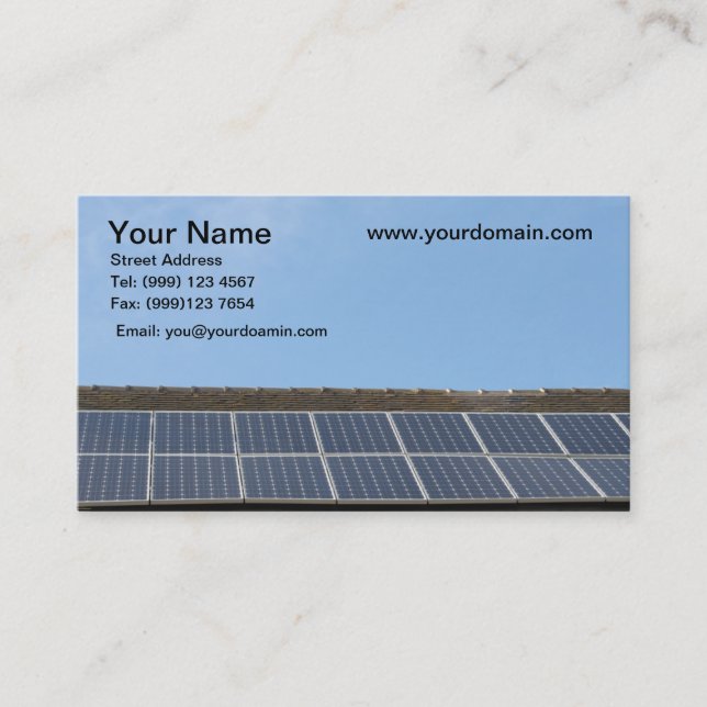 Solar Panels Business Card (Front)