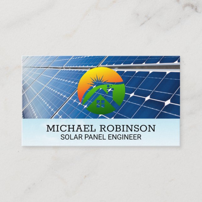 Solar Panels | Home Sun Logo Business Card (Front)