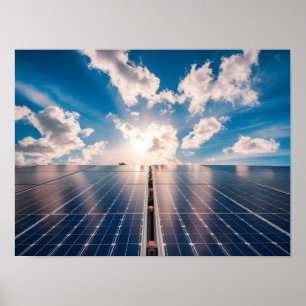 Solar Panels Under Blue Sky Poster