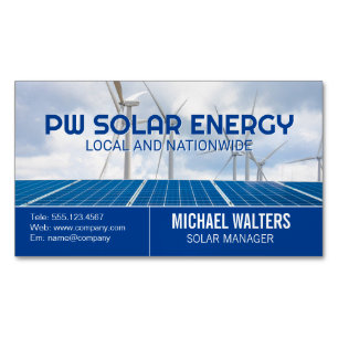 Solar Panels Windmills Clean Energy Magnetic Business Card