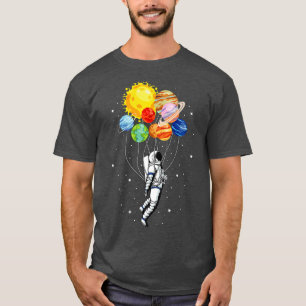 Solar Planets System Funny Space Astronaut Balloon T-Shirt