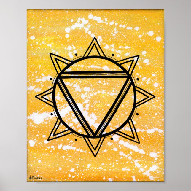 Solar Plexus Chakra - Dots One Poster (Front)
