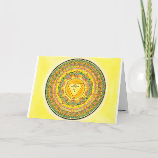 Solar Plexus Chakra Mandala Greeting Card (Front)