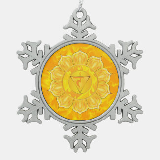 Solar Plexus Chakra Pewter Snowflake Ornament