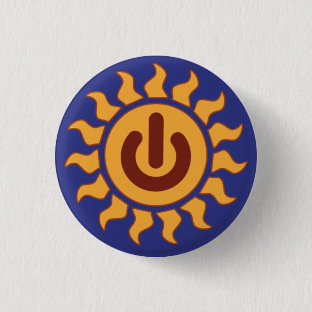 Solar Power 3 Cm Round Badge (Front)