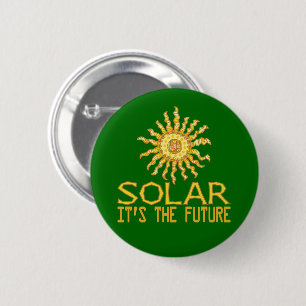 Solar Power 6 Cm Round Badge