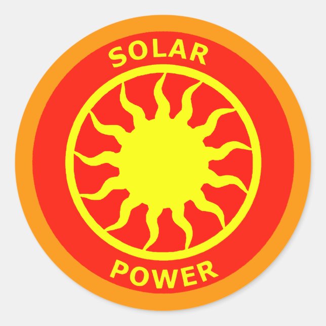 SOLAR POWER CLASSIC ROUND STICKER (Front)
