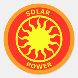 SOLAR POWER CLASSIC ROUND STICKER