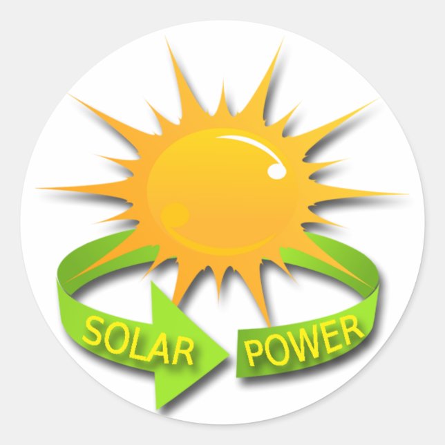 SOLAR POWER CLASSIC ROUND STICKER (Front)