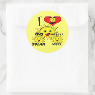 Solar Power Gifts and Promotional Products T-shirt Classic Round Sticker
