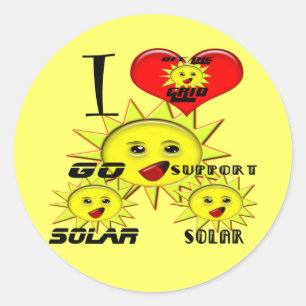 Solar Power Gifts and Promotional Products T-shirt Classic Round Sticker