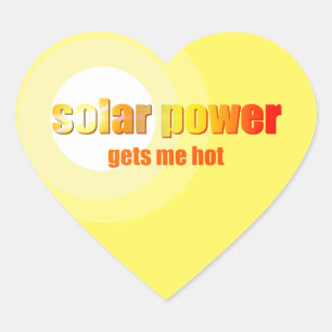 Solar Power Hot! Heart Sticker