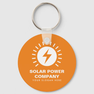 Solar power keychain with custom business name