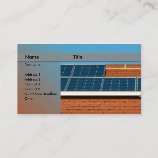 solar power / panel business card (Front)
