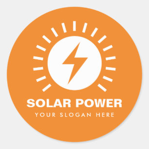 Solar power stickers with custom business name