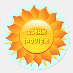 SOLAR POWER SUN CLASSIC ROUND STICKER