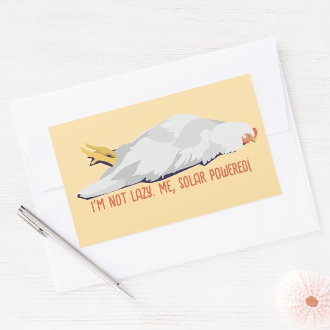 Solar Powered Chicken Rectangular Sticker (Envelope)