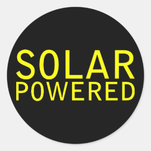 solar powered classic round sticker