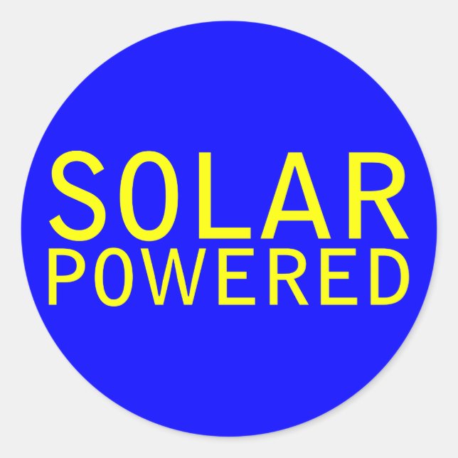 solar powered classic round sticker (Front)