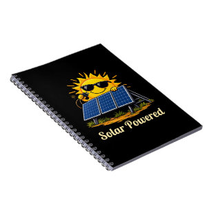 Solar Powered Cute Sun & Solar Panel Spiral  Notebook