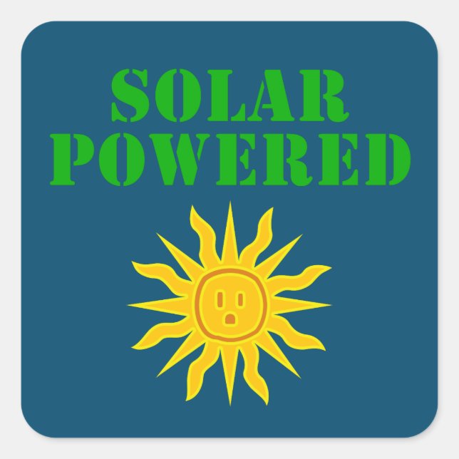 Solar Powered Square Sticker (Front)