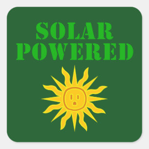Solar Powered Square Sticker