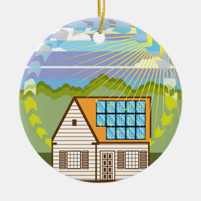Solar Renewable Energy Eco Efficient Ceramic Tree Decoration (Front)