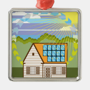 Solar Renewable Energy Eco Efficient Metal Tree Decoration
