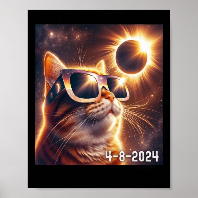 Solar Shirt 2024 Eclipse Wearing Gles  Poster (Front)