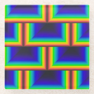 Solar spectrum square scales glass coaster