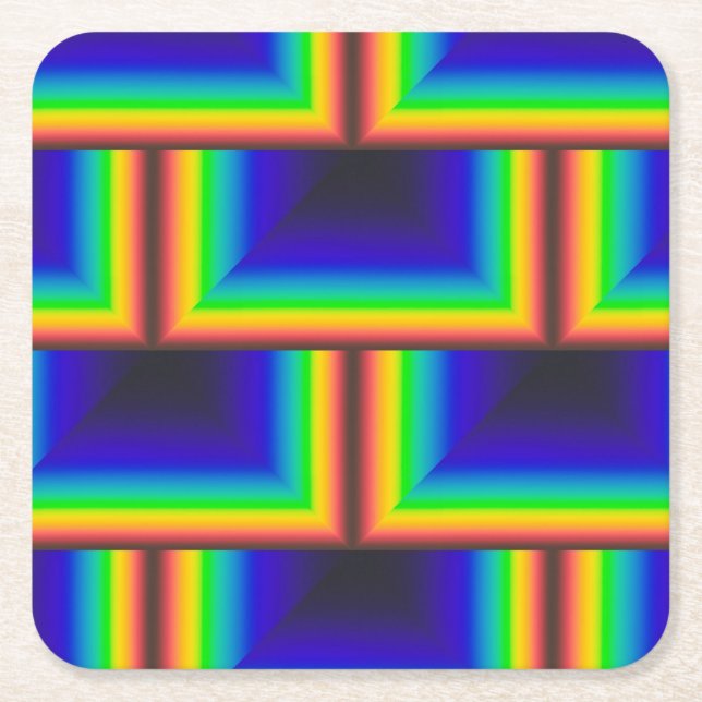 Solar spectrum square scales paper coaster (Front)