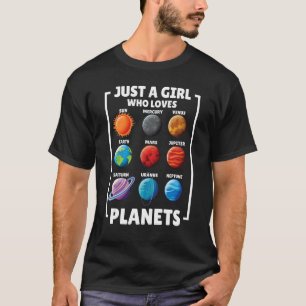 Solar Star System Space Science Just A Girl Who Lo T-Shirt