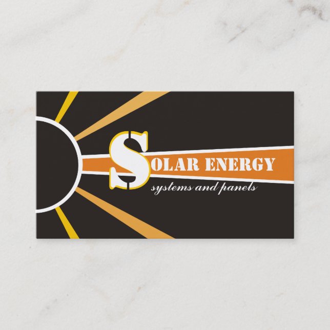 Solar/sun Energy/Power alternative sources Business Card (Front)