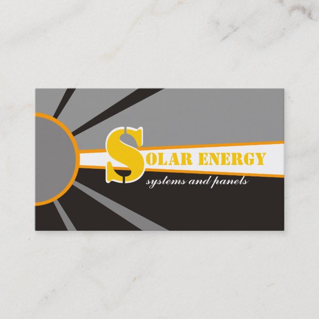 Solar/sun Energy/Power alternative sources Business Card (Front)