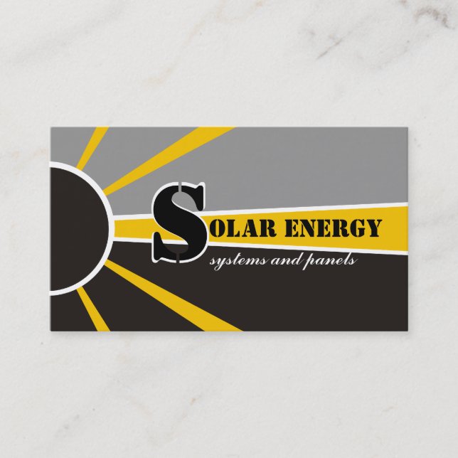 Solar/sun Energy/Power alternative sources Business Card (Front)